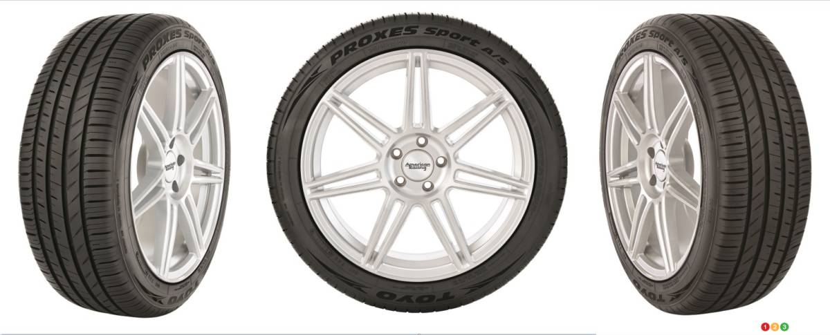Pneu Toyo Proxes Sport A/S, de trois angles
